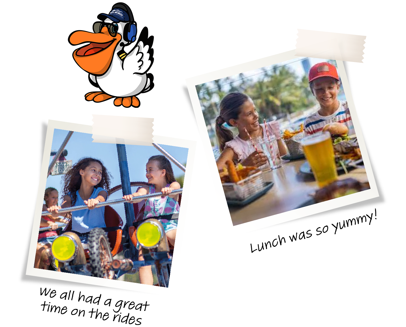 Children enjoying rides and dining, perfect for a SeaWorld itinerary.