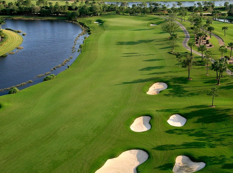 Aerial view of golf course for Gold Coast helicopter golf day